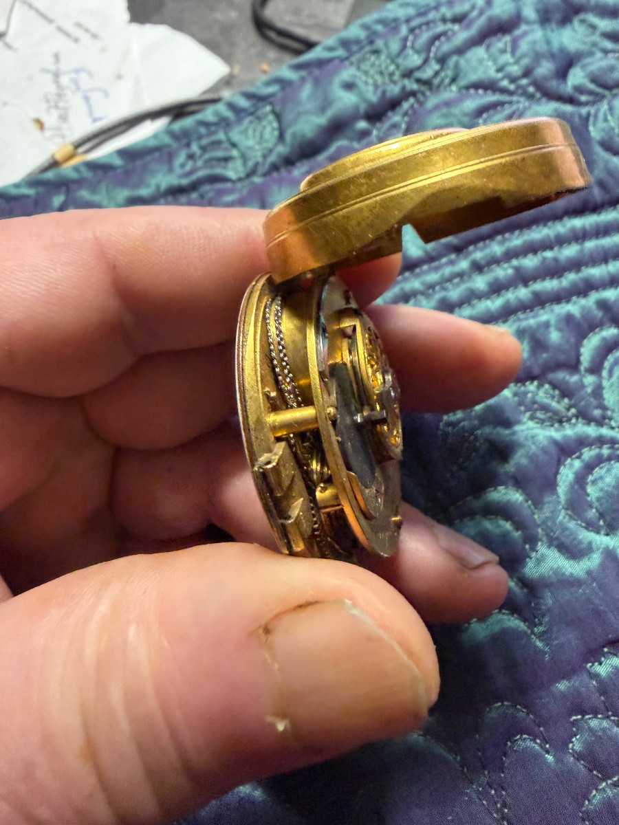 Beau mouvement à coq début XIXème de la marque Bréguet , a Paris complet  N° 203  à recompléter-photo-3