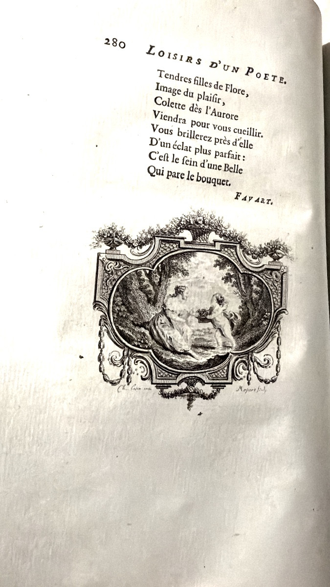 Vol In 4 en  veau blond de 1775 "Anacréon , Sapho , Bion et Moschus" suivie de la Veillée &cc..-photo-7