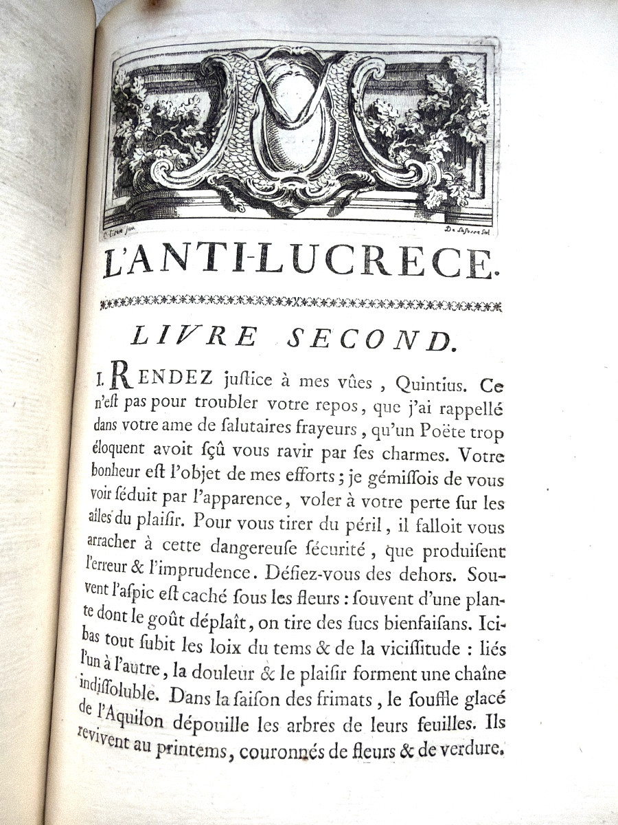 2 Volumes In Octavo, 1749: "anti-lucretius", A Poem On Natural Religion, By Cardinal De Polignac-photo-6