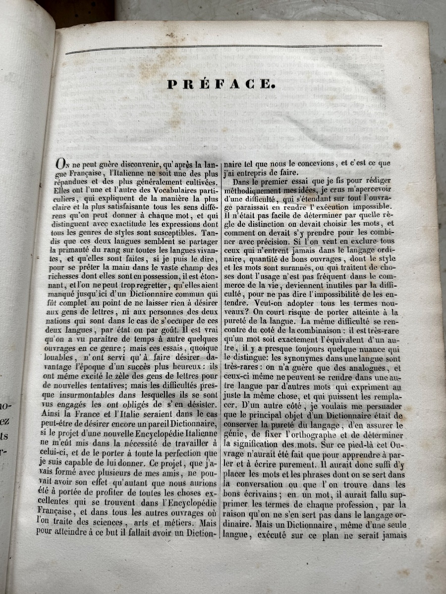 Grand Dictionnaire Français-Italien , composé sur les Dictionnaires de l'Académie Française 19è-photo-5