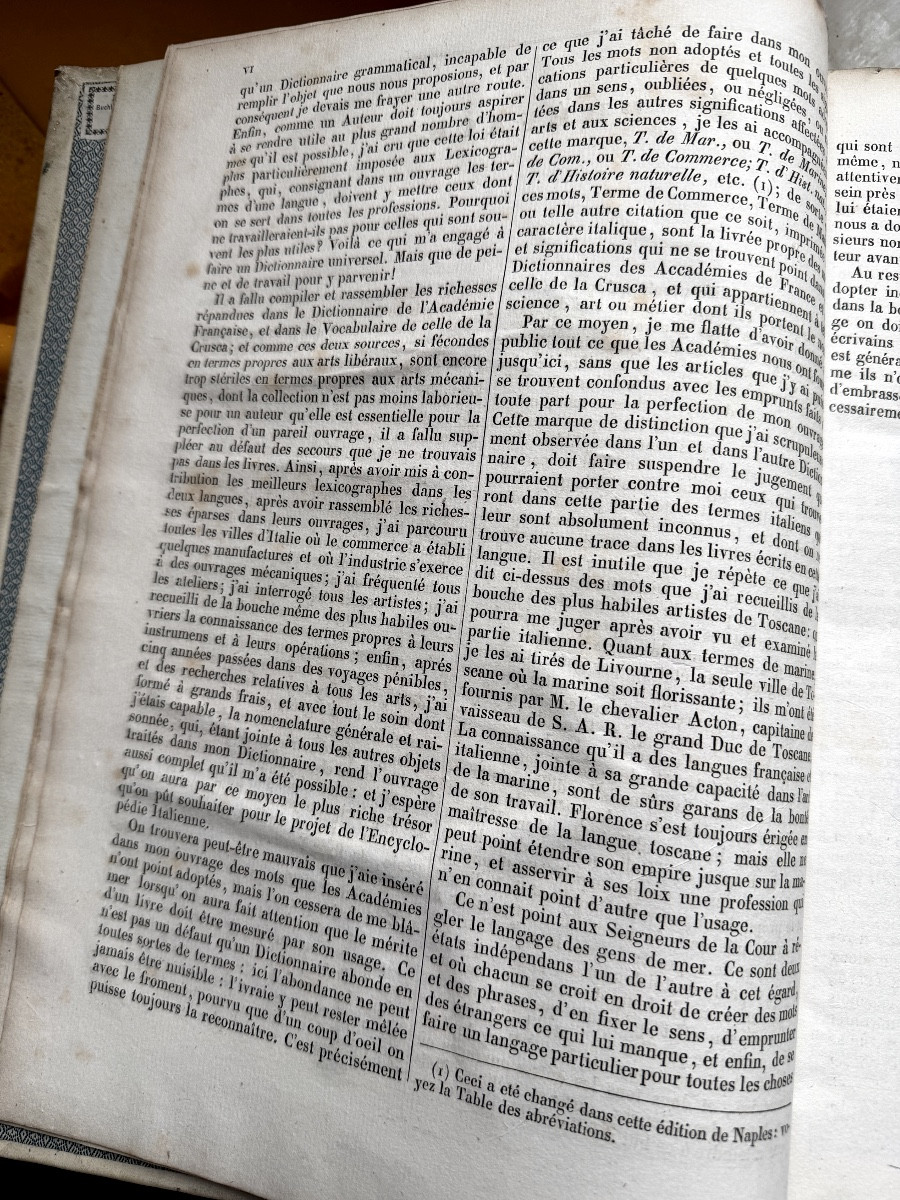 Grand Dictionnaire Français-Italien , composé sur les Dictionnaires de l'Académie Française 19è-photo-6