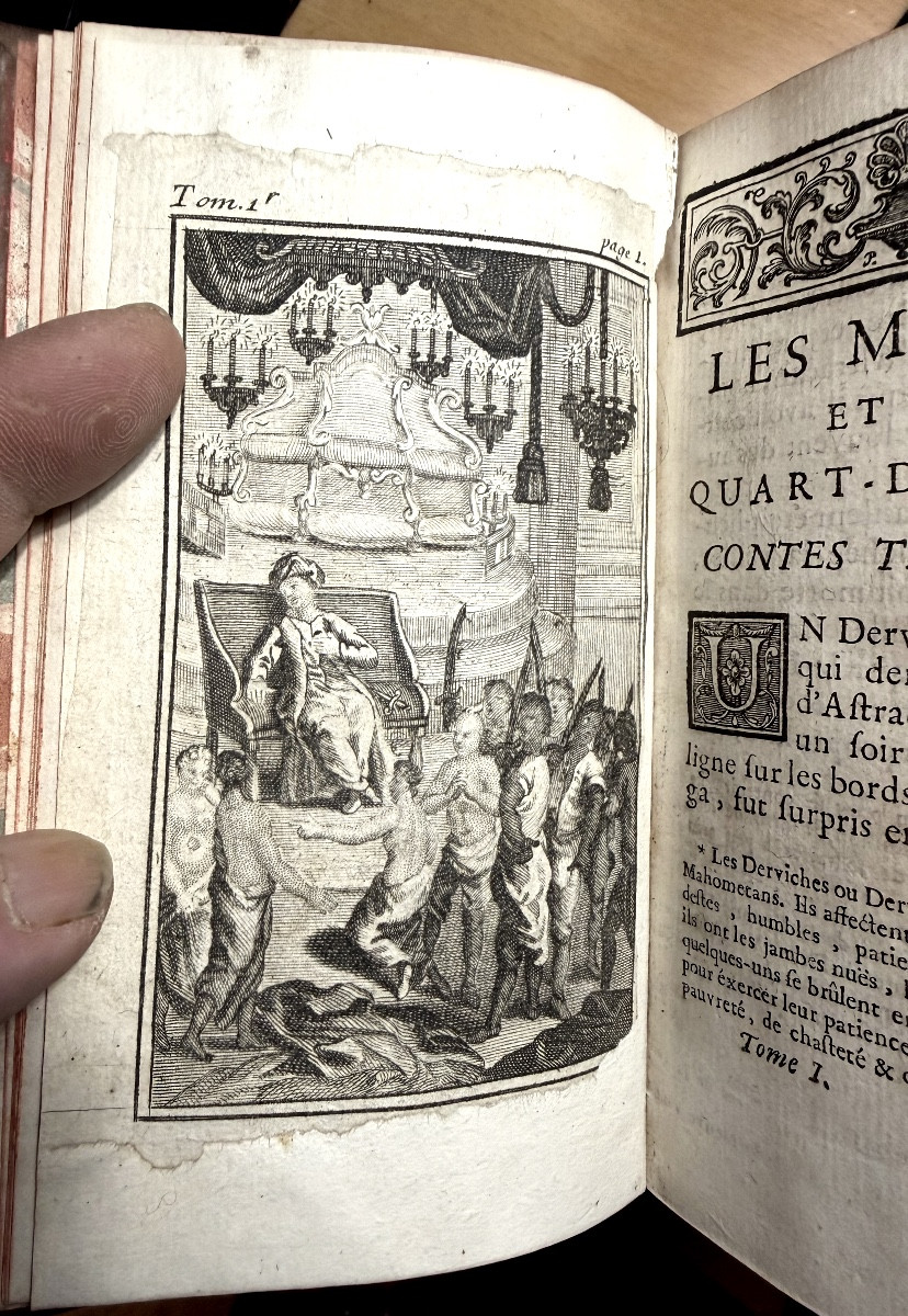 "Les Mille et Un Quart-d'Heure" , Contes Tartares . 3 Vol. In 12 . Paris 1730. Edition illustré-photo-4