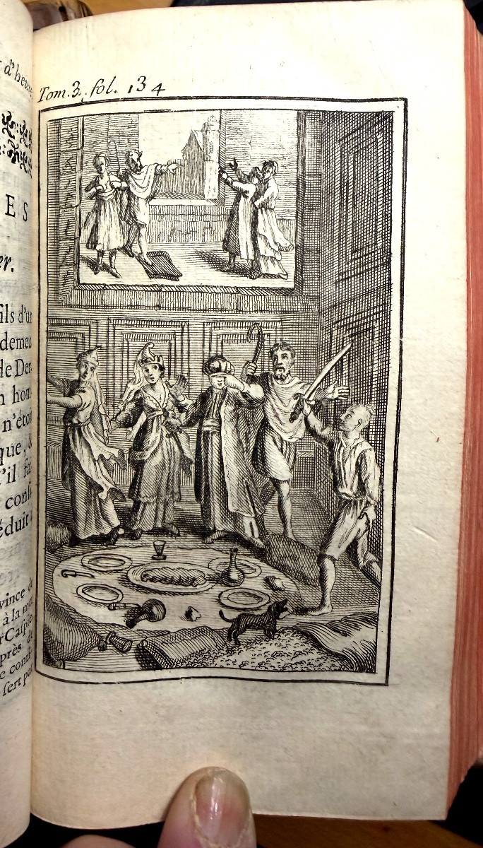 "Les Mille et Un Quart-d'Heure" , Contes Tartares . 3 Vol. In 12 . Paris 1730. Edition illustré-photo-7