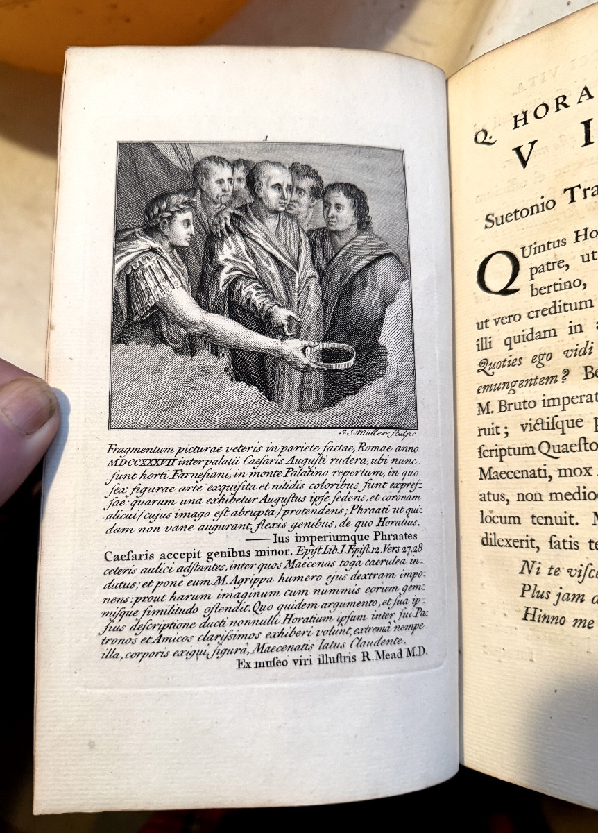 "quinti Horatii Flacci Opera" Very Beautiful Work 1 V In 8 Illustrated On Large Londini Paper 1749-photo-1