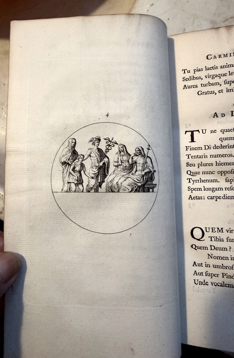 "quinti Horatii Flacci Opera" Very Beautiful Work 1 V In 8 Illustrated On Large Londini Paper 1749-photo-4