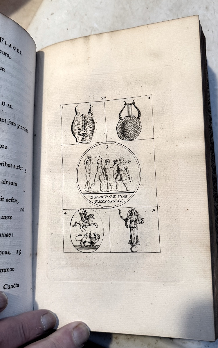 "quinti Horatii Flacci Opera" Very Beautiful Work 1 V In 8 Illustrated On Large Londini Paper 1749-photo-7