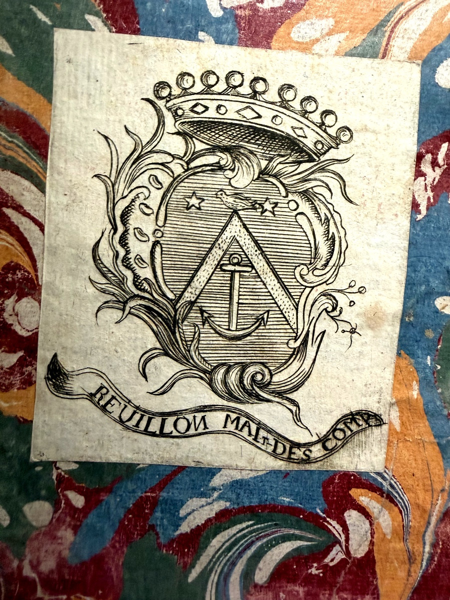 1 Plaquette In8 de 1720 "La Grace" Poëme de Louis Racine , bel ex-libris  Reuillon Mal-des Comp-photo-3