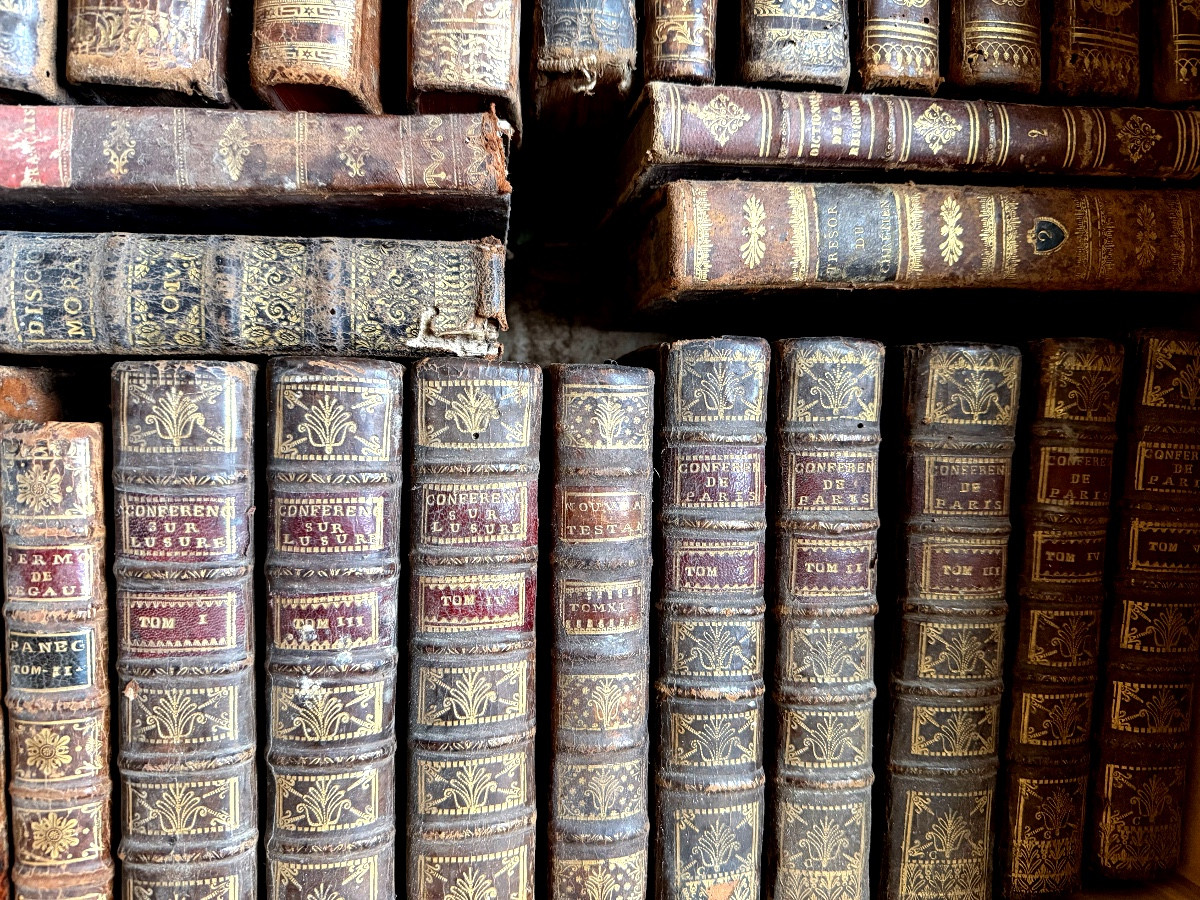 Library Collection, Various Ecclesiastical Subjects, 35 Volumes, Mostly 18th Century, Decoration-photo-2