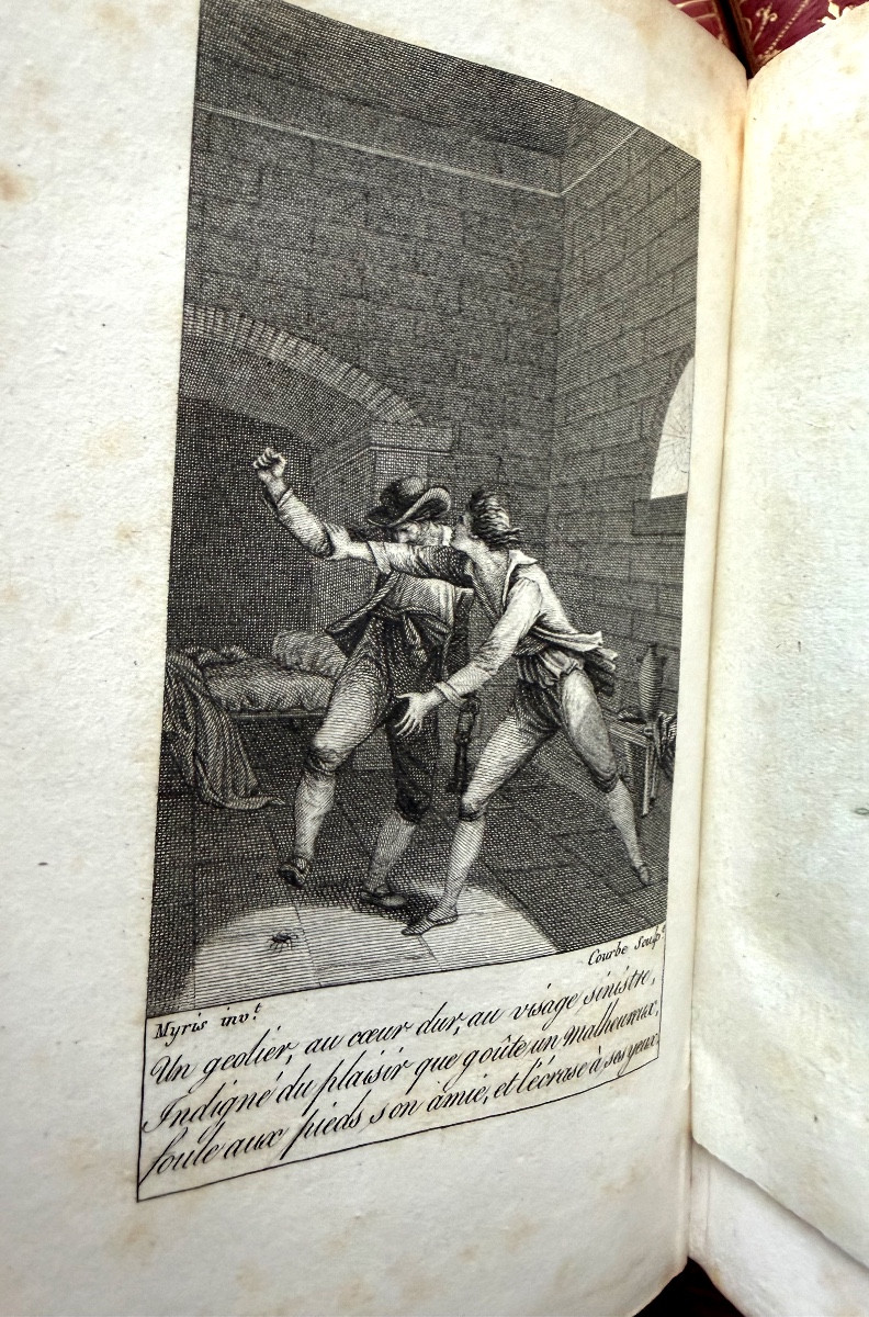  12 Volumes In 12mo. Works Of Jacques Delille, A Beautiful Collected Edition From 1803-1806, Bound In Red Morocco.-photo-2