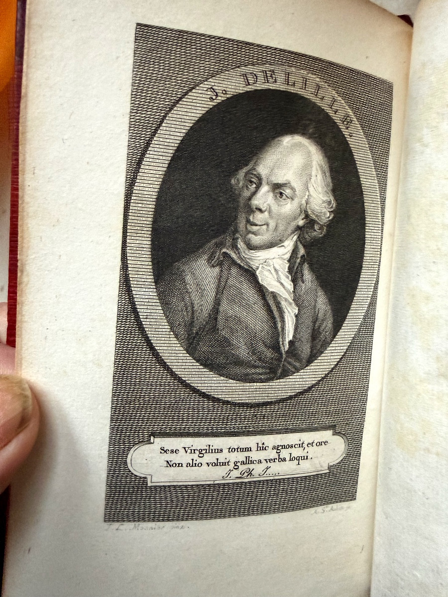  12 Volumes In 12mo. Works Of Jacques Delille, A Beautiful Collected Edition From 1803-1806, Bound In Red Morocco.-photo-6