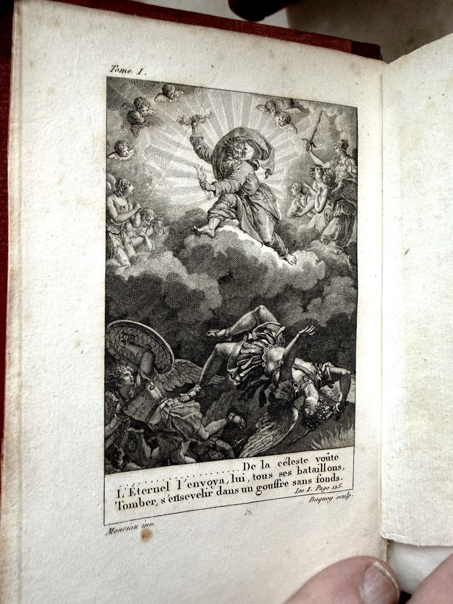  12 Volumes In 12mo. Works Of Jacques Delille, A Beautiful Collected Edition From 1803-1806, Bound In Red Morocco.-photo-7