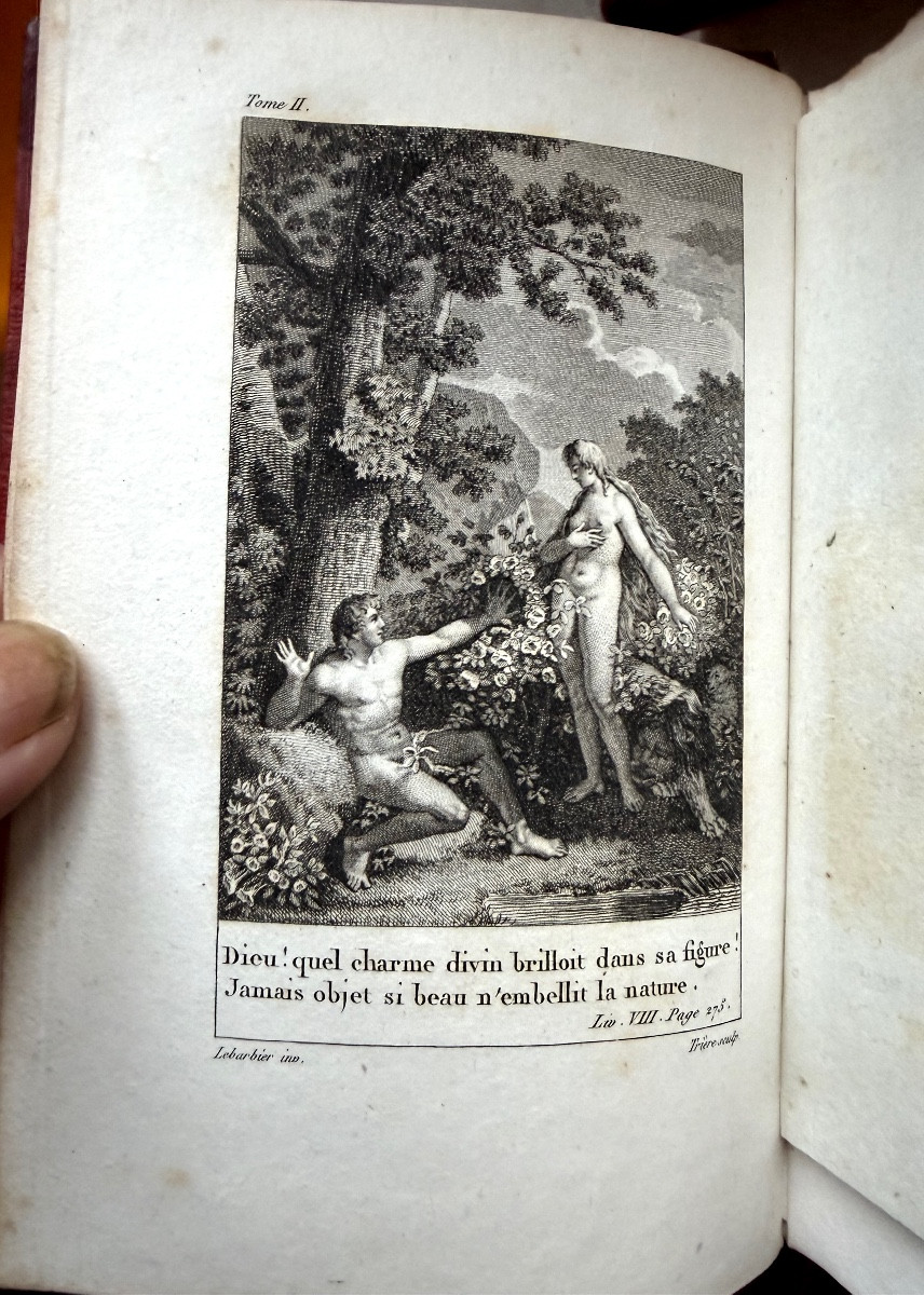  12 Volumes In 12mo. Works Of Jacques Delille, A Beautiful Collected Edition From 1803-1806, Bound In Red Morocco.-photo-8