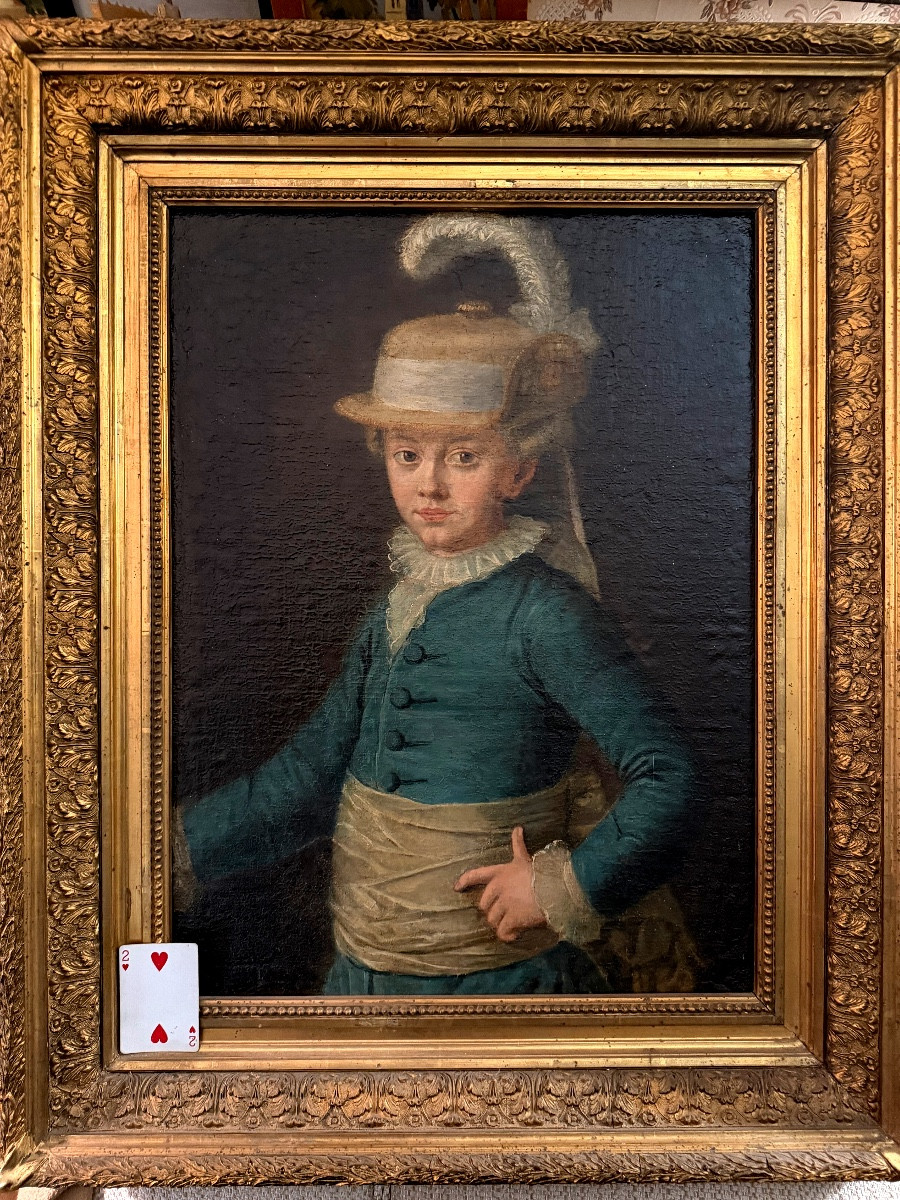 Portrait de l'enfant Duc de Montpensier ,né Antoine d'Orléans Prince De Sang , Ec. Française18è-photo-2