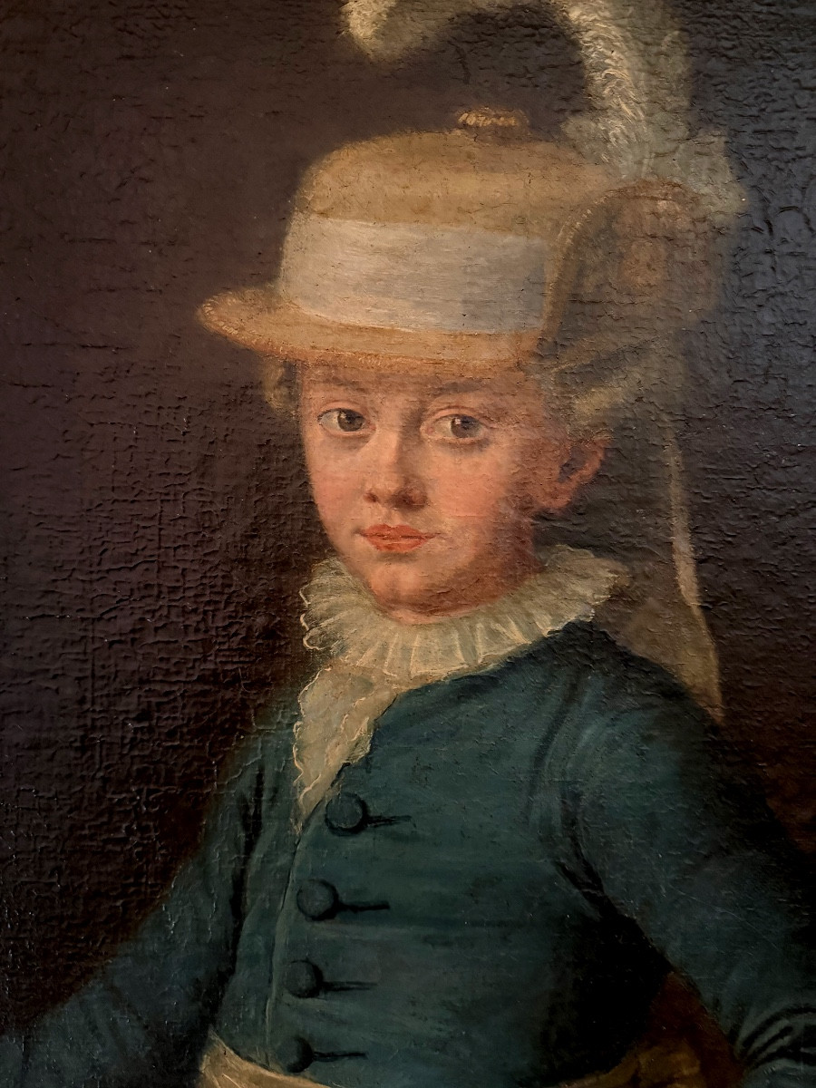 Portrait de l'enfant Duc de Montpensier ,né Antoine d'Orléans Prince De Sang , Ec. Française18è-photo-3