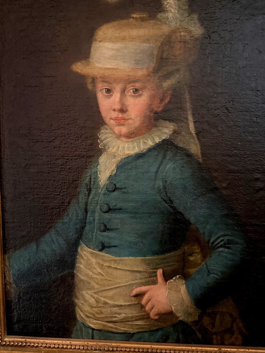 Portrait de l'enfant Duc de Montpensier ,né Antoine d'Orléans Prince De Sang , Ec. Française18è-photo-4