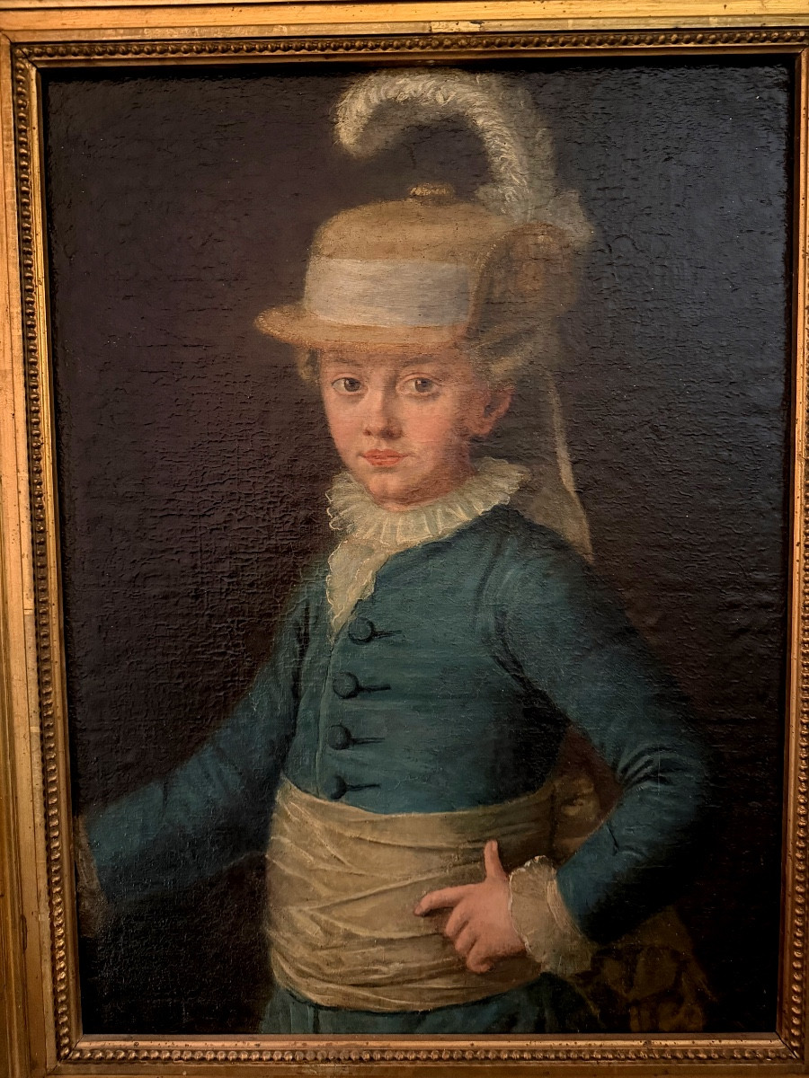 Portrait de l'enfant Duc de Montpensier ,né Antoine d'Orléans Prince De Sang , Ec. Française18è-photo-4