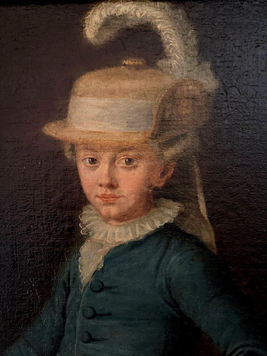 Portrait de l'enfant Duc de Montpensier ,né Antoine d'Orléans Prince De Sang , Ec. Française18è-photo-5