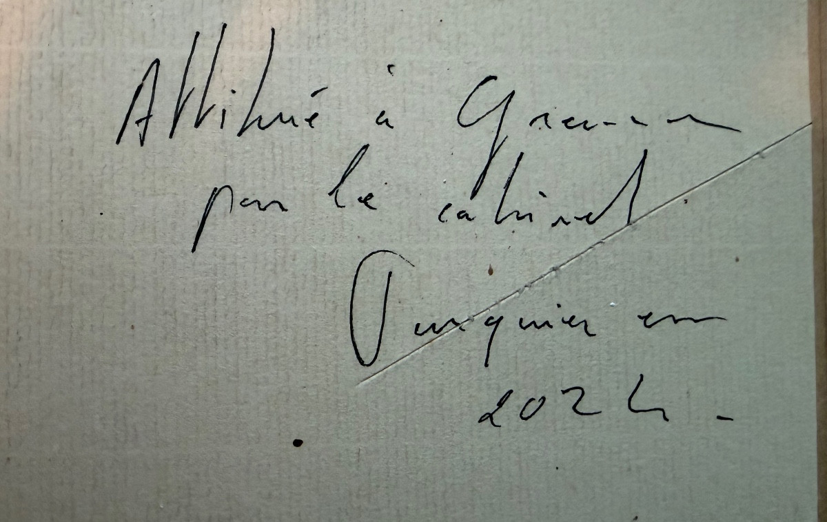  Belle Sanguine et Crayon noir: Dessin Original; "les Puttis élancés" de J.B.  Greuse , fin 18è-photo-3