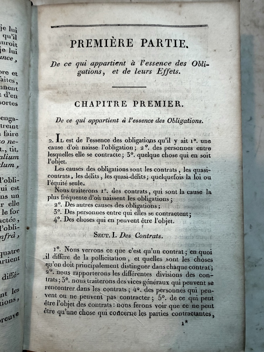  Works Of Pothier; 1 Vol In 8 Of 1818 / New Edition Of The Treatise On Obligations, Beautiful Exp.-photo-2