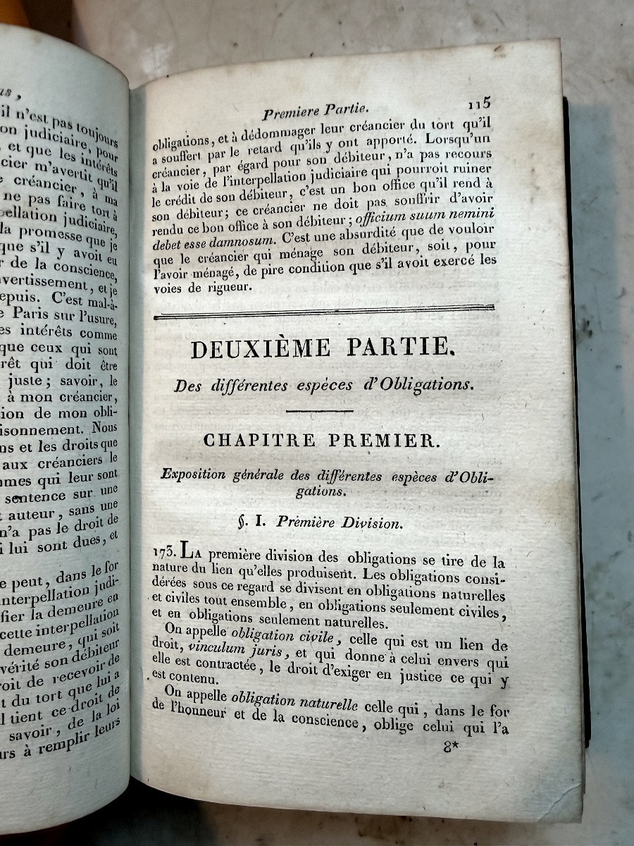  Works Of Pothier; 1 Vol In 8 Of 1818 / New Edition Of The Treatise On Obligations, Beautiful Exp.-photo-3