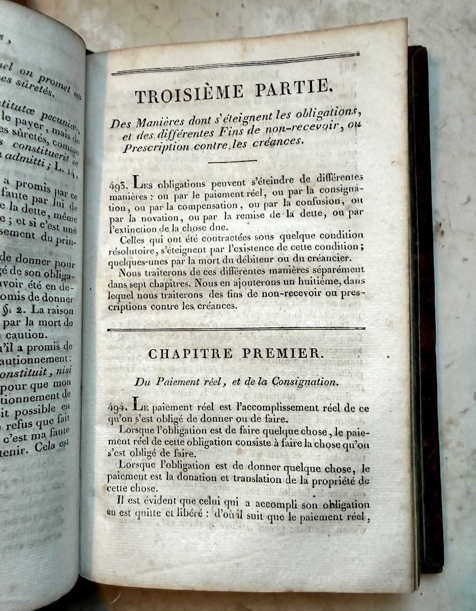  Works Of Pothier; 1 Vol In 8 Of 1818 / New Edition Of The Treatise On Obligations, Beautiful Exp.-photo-4