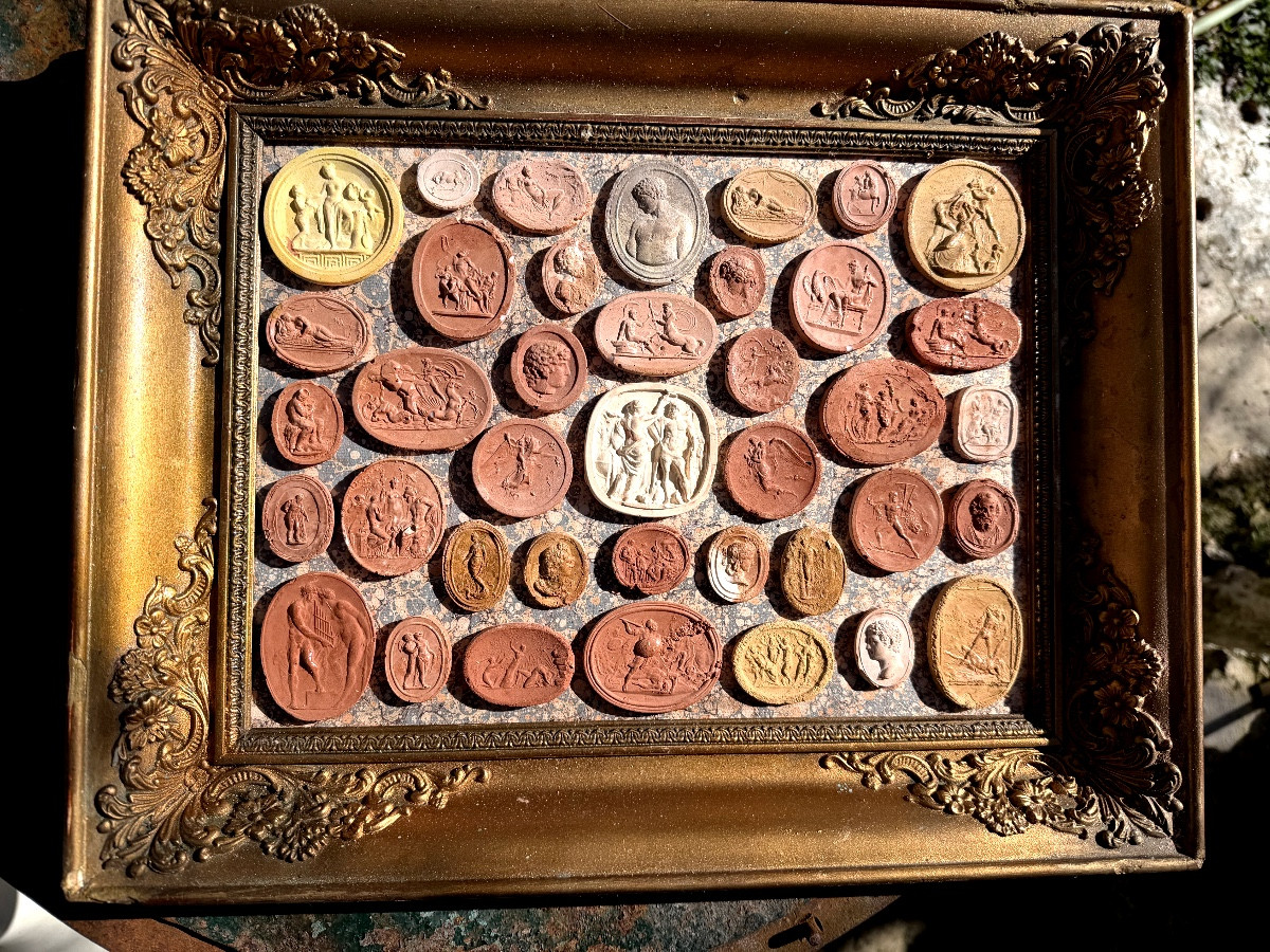 Collection Of The "grand Tour" Of Terracotta Cameo Prints Of Ancient Gods And Goddesses