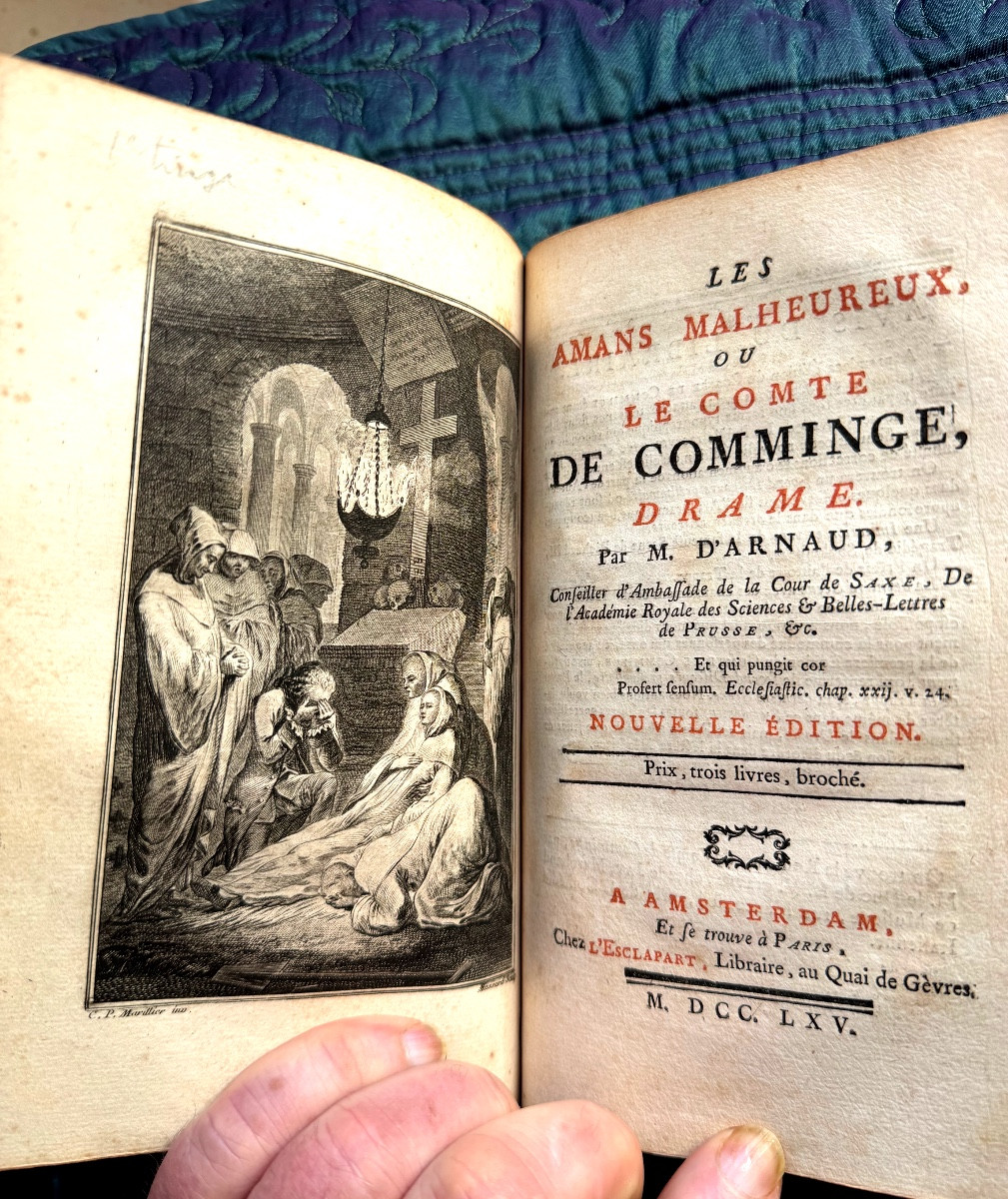 Beautiful Octavo Volume, Red Morocco Binding With "great Royal Arms," Comprising Several Illustrated Works From The 18th Century.-photo-1