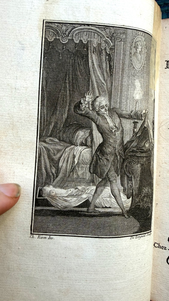 Beautiful Octavo Volume, Red Morocco Binding With "great Royal Arms," Comprising Several Illustrated Works From The 18th Century.-photo-4