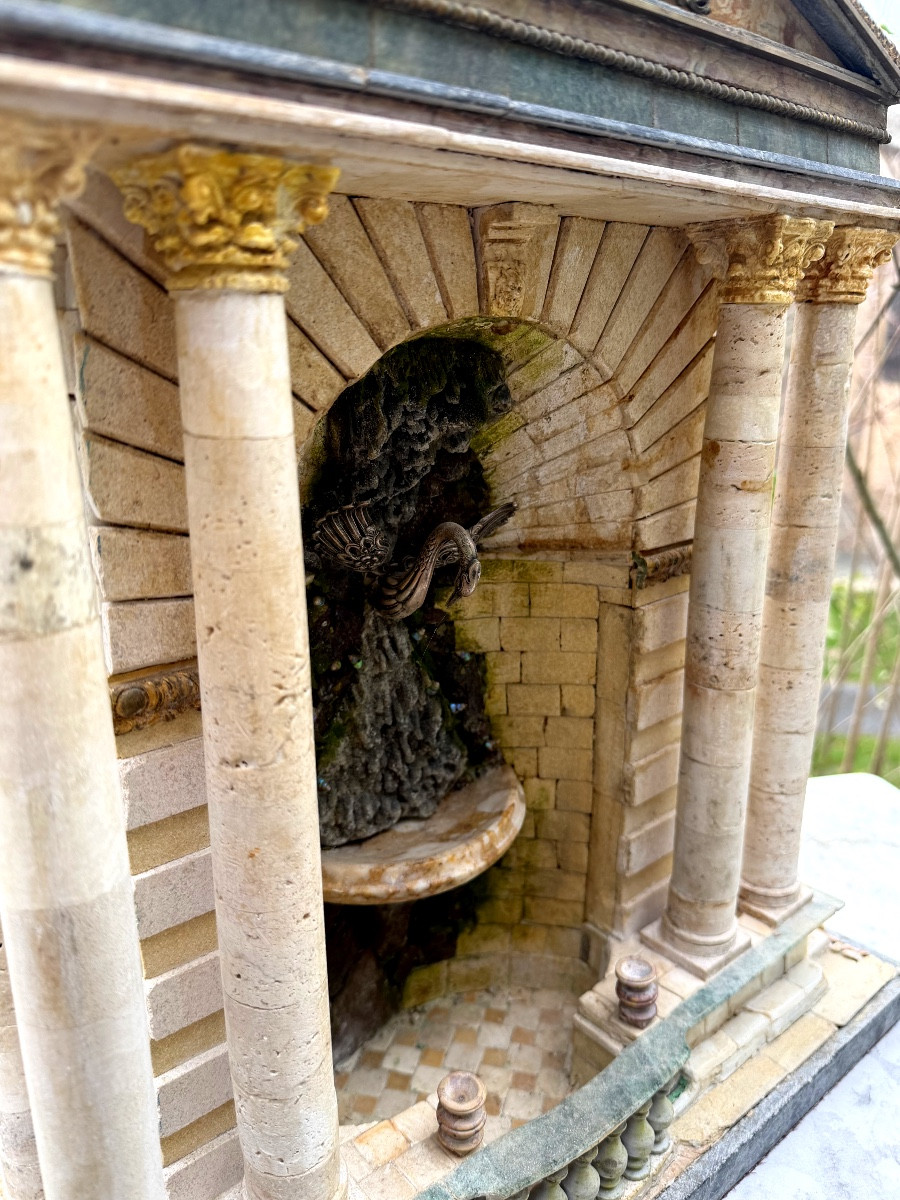 Masterpiece By A 19th-century Marble And Stonemason: Neoclassical Town Fountain With A Swan-photo-1
