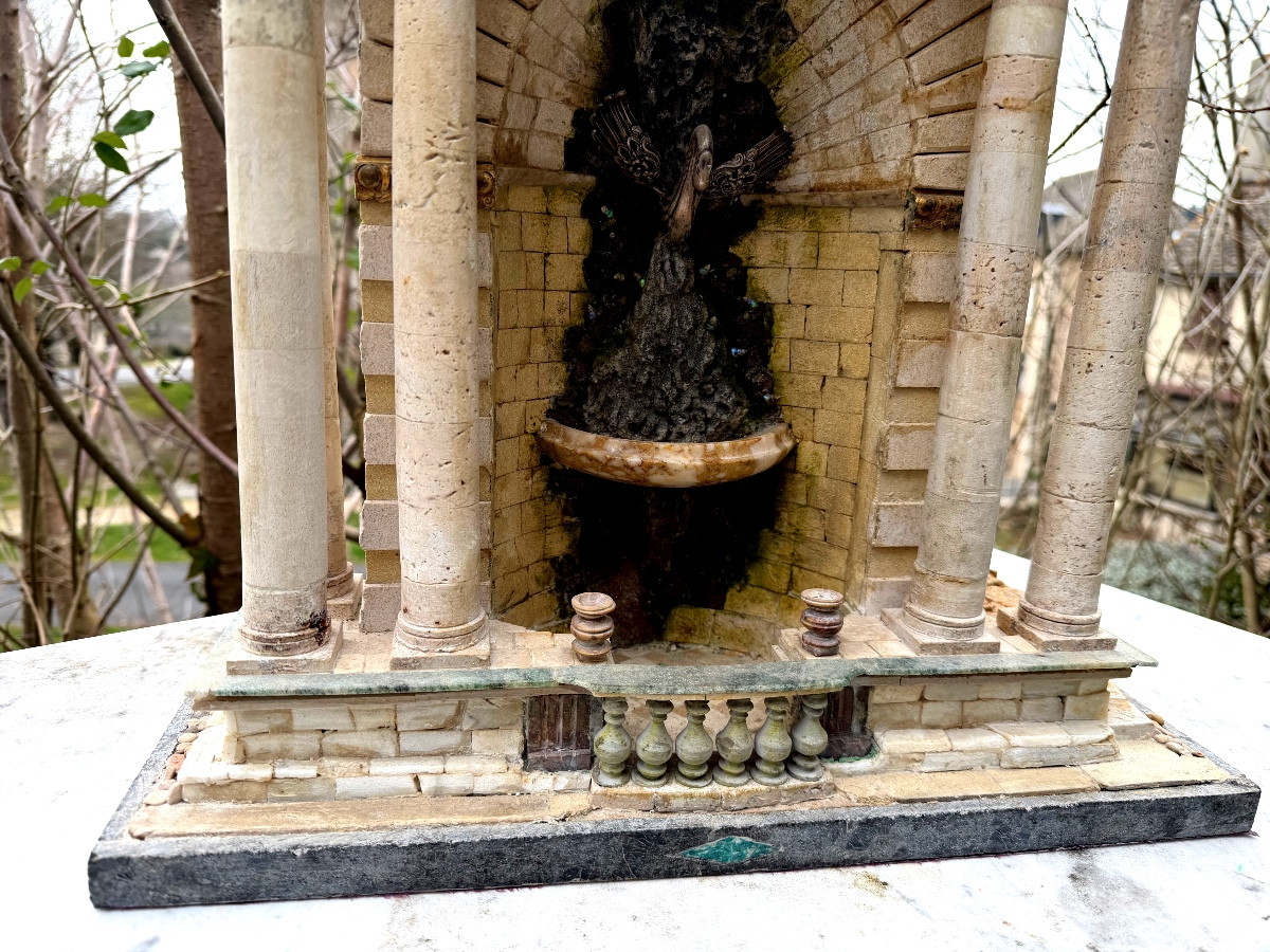 Masterpiece By A 19th-century Marble And Stonemason: Neoclassical Town Fountain With A Swan-photo-2