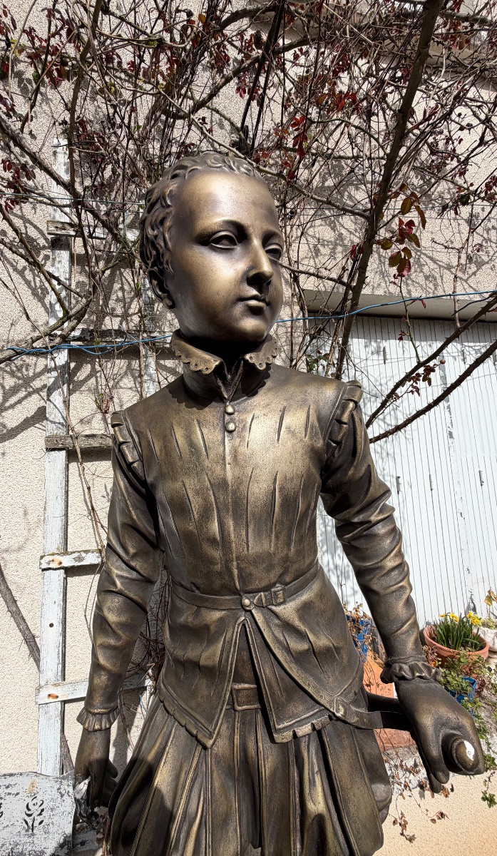 Grande statue de Henri IV enfant , sculpture de plâtre de statue du  Musée du Louvre ,fin XIX è-photo-4