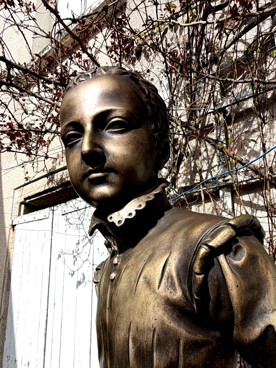 Grande statue de Henri IV enfant , sculpture de plâtre de statue du  Musée du Louvre ,fin XIX è-photo-6