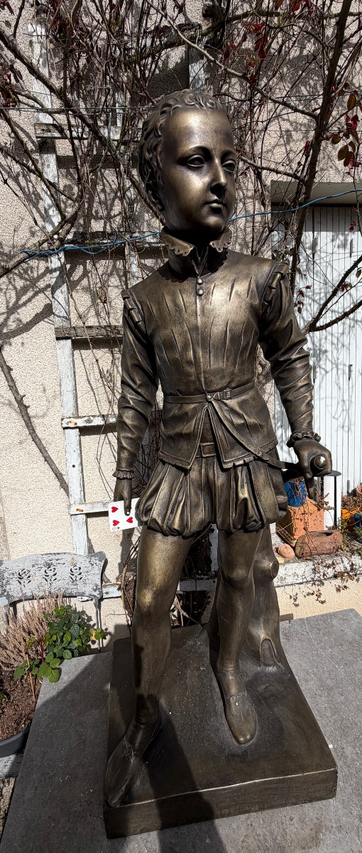 Grande statue de Henri IV enfant , sculpture de plâtre de statue du  Musée du Louvre ,fin XIX è-photo-7