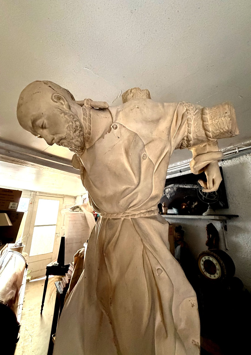 Large Terracotta Figurine Of The Martyred Monk Jean-gabriel, A Lazarist Who Went To Speak To The Chinese About Jesus. -photo-4