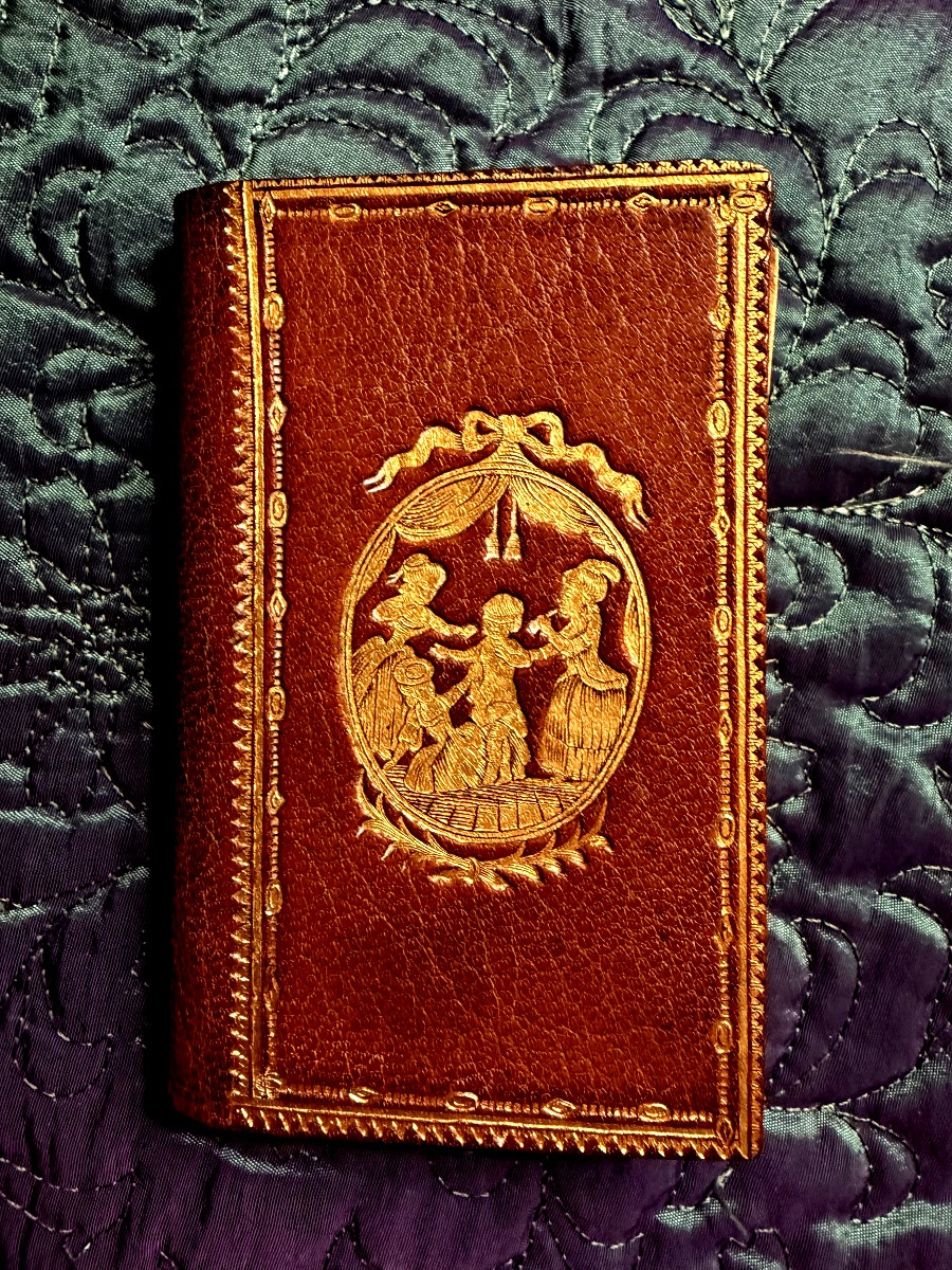 Charmant petit Almanach en maroquin rouge de 1788: "Les Lacets de Vénus", (figures de chapeaux)