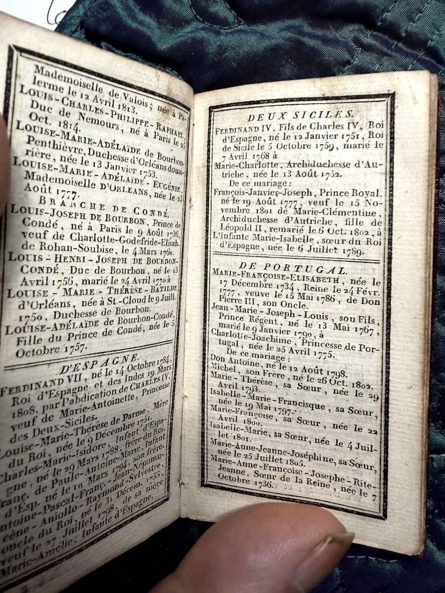  Almanac "at The Arms Of Charles X" In Precious Long-grain Red Morocco Leather Pocket Calendar-photo-6