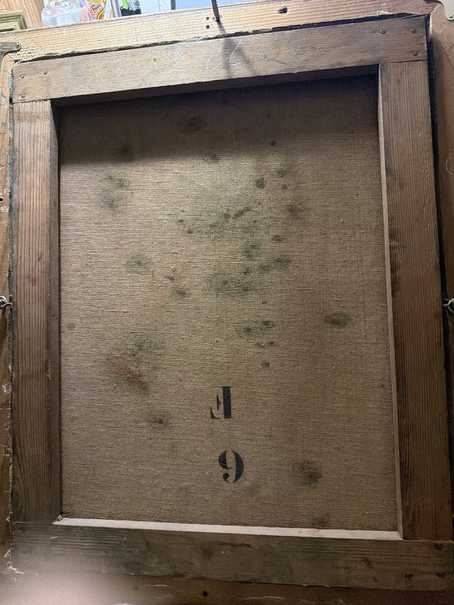 "La jeune Femme au châle rouge" , portrait 1910 ,Huile/toile dans un beau cadre doré format 12F-photo-2