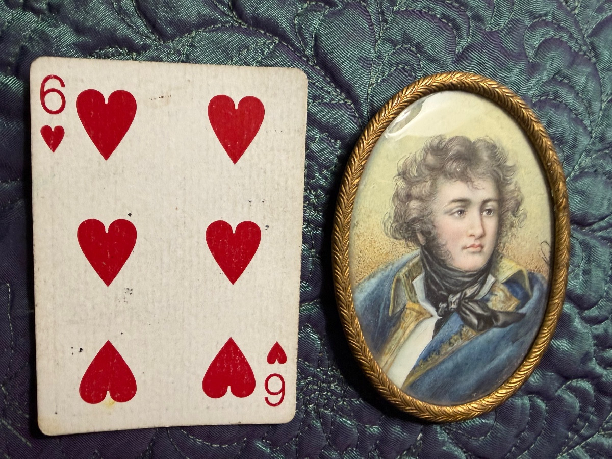  Portait  XIX ème encadré à la miniature sur Ivoire du jeune Maréchal "J.B. Klébert" 1753-1800,-photo-3