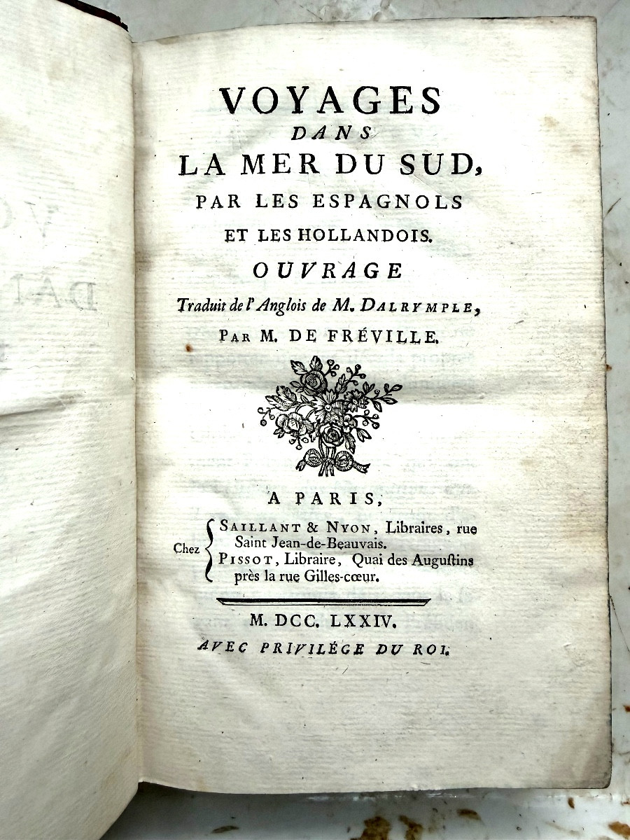  In 8: Voyage Dans La Mer Du Sud, Par Les Espagnols Et Les Hollandais, M De Fréville Raris1774.-photo-3