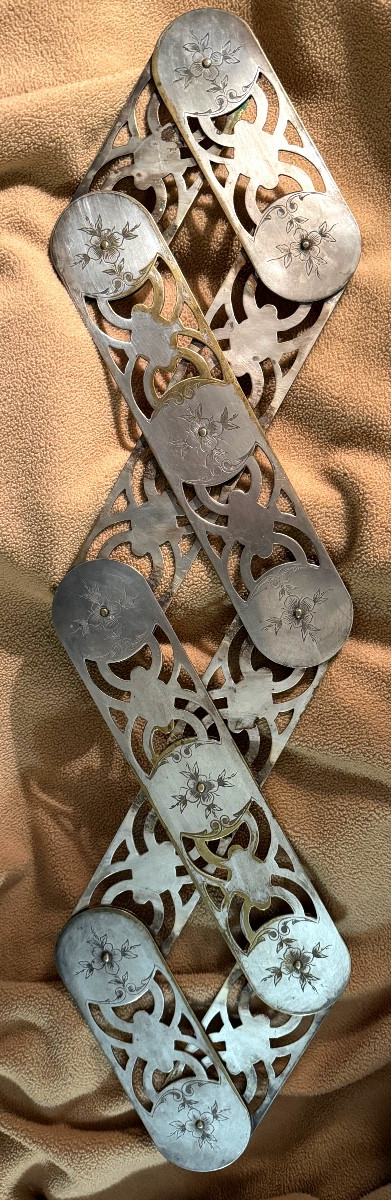 Practical Trivet, Silvered Bronze, Adjustable Position With Articulated, Ornamented Crossbars-photo-2