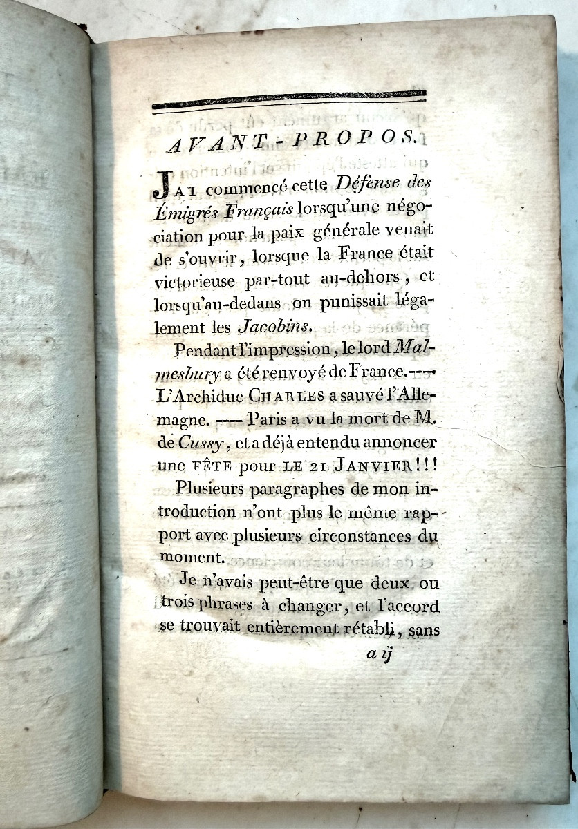 Vol. 8: "defense Of French émigrés," Addressed To The French People; 1797. Lally-tollendal-photo-1