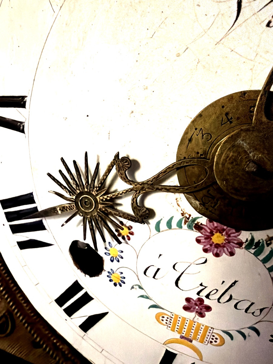 Early 19th Century Hanging Clock Movement With Winged Chimeras, Viala Dial In Trébas.-photo-1