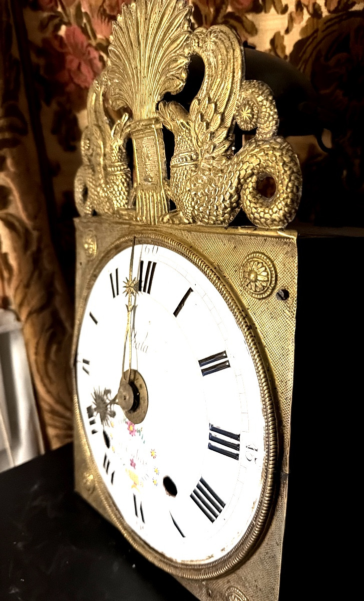 Early 19th Century Hanging Clock Movement With Winged Chimeras, Viala Dial In Trébas.-photo-7