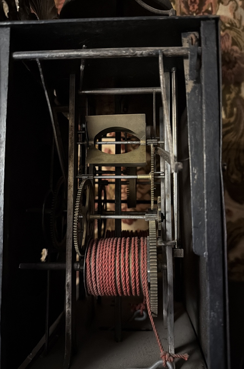 Early 19th Century Hanging Clock Movement With Winged Chimeras, Viala Dial In Trébas.-photo-8