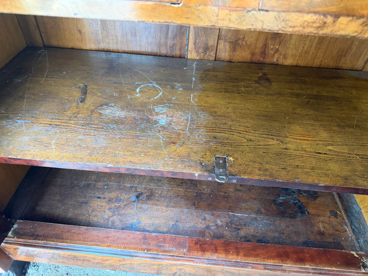 Elégant buffet Retour d'Egypte,acajou de cuba marbre encastré bleu turquin Cariatides & griffes-photo-2