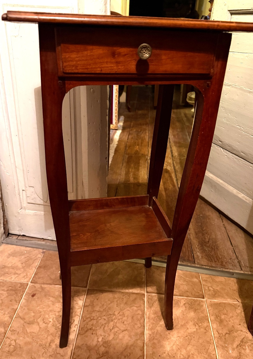 Charmante petite table volante en merisier du XVIIIème de style Louis XV , 2 Plateaux 1 tiroir -photo-4