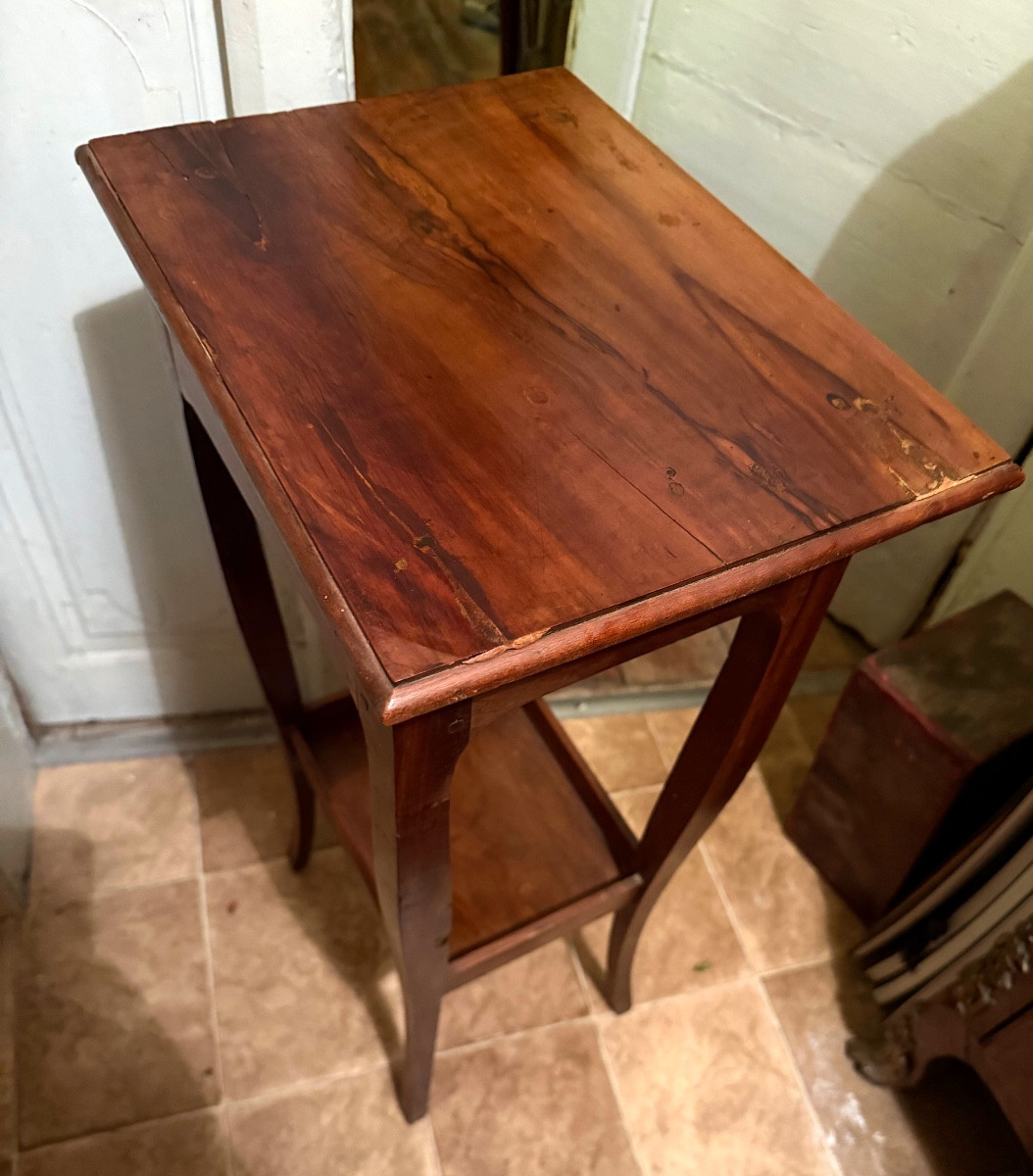 Charmante petite table volante en merisier du XVIIIème de style Louis XV , 2 Plateaux 1 tiroir -photo-3