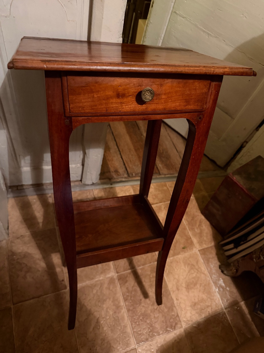 Charmante petite table volante en merisier du XVIIIème de style Louis XV , 2 Plateaux 1 tiroir -photo-5