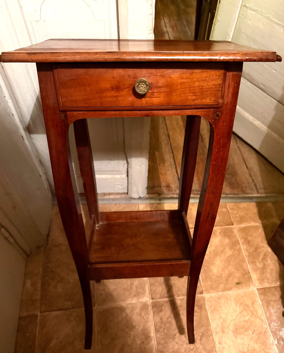 Charmante petite table volante en merisier du XVIIIème de style Louis XV , 2 Plateaux 1 tiroir -photo-7