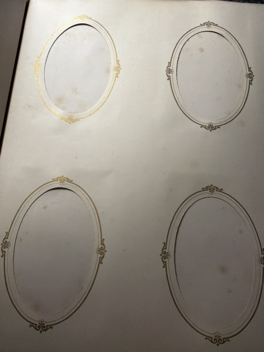 Très riche Album Photo en marqueterie de losanges de nacre & un généreux médaillon Napoléon III-photo-5